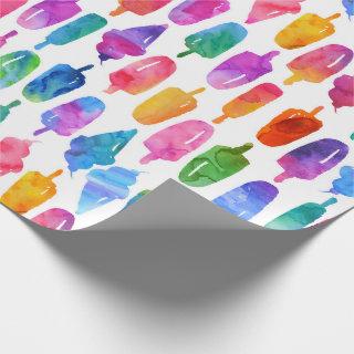 Rainbow Watercolor Ice Cream Cone Popsicles Kids