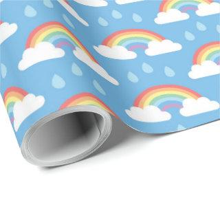 Rainbows and Raindrops on Light Blue