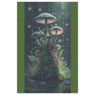 Raindrops on Mushrooms Tissue Paper
