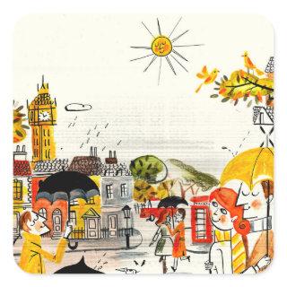 Rainy Day in London Square Sticker