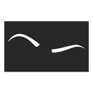Raised Eyebrow (White) Rectangular Sticker