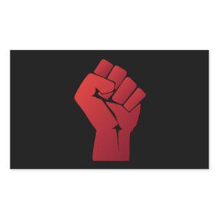Raised Red Gradient Fist Rectangular Sticker