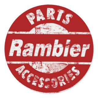 RAMBLER PARTS DISTRESSED CLASSIC ROUND STICKER