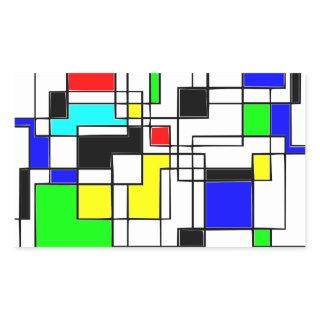 Random Squares Homage To Mondrian Rectangular Sticker
