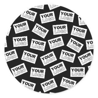 Randomly Placed Look for Your Logo or Any Photo Classic Round Sticker