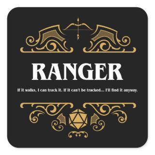 Ranger Class Tabletop RPG Gaming Square Sticker