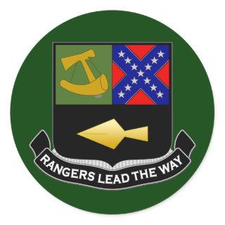 Ranger crest 1 classic round sticker