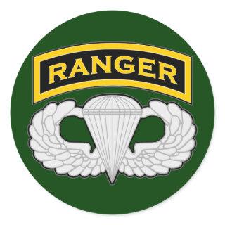 Ranger tab and Jump Wings Classic Round Sticker