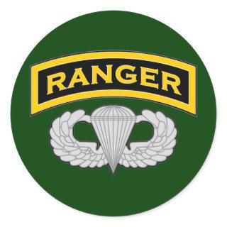Ranger tab & Jump Wings Classic Round Sticker