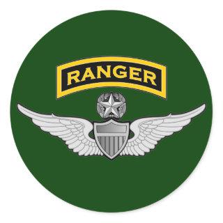 Ranger tab & Master Aviator wings Classic Round Sticker
