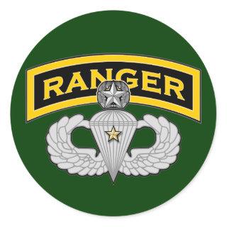 Ranger tab & Master Jump Wings - Combat Classic Round Sticker