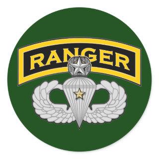 Ranger tab & Master Jump Wings - Combat Classic Round Sticker