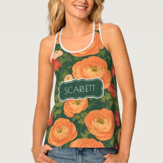 Ranunculus Mosaic Colorful Personalized Pattern Tank Top