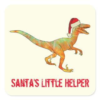 Raptor Scary Dinosaur Funny Festive Irony Slogan   Square Sticker