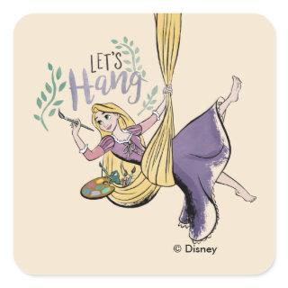 Rapunzel Painting "Let's Hang" Square Sticker