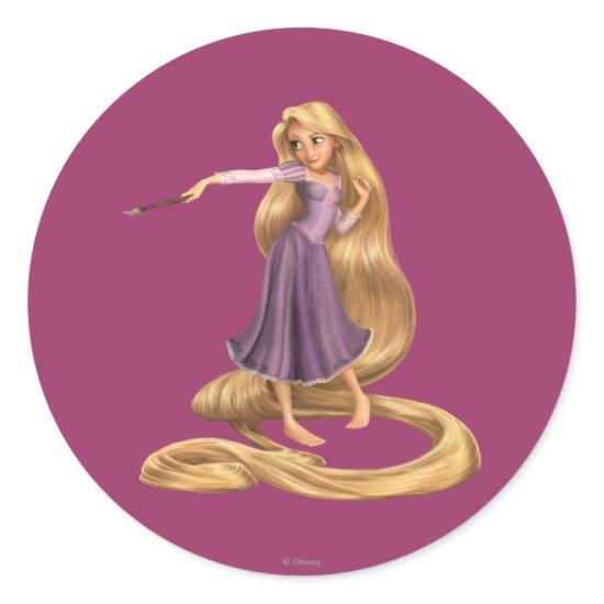 Rapunzel with Paintbrush 2 Classic Round Sticker