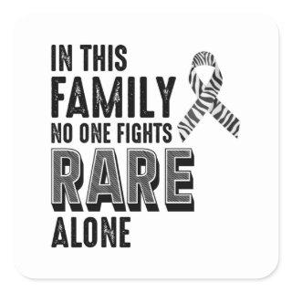 Rare Disease Awareness Day Zebra Ribbon Square Sticker