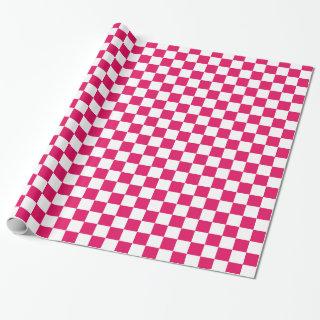 Raspberry and White Checker Pattern