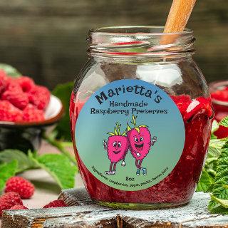 Raspberry Pals Funny Cartoon Jam Pie and More Classic Round Sticker