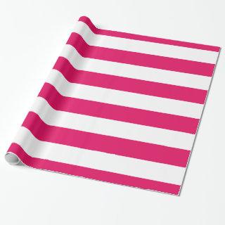 Raspberry, White XL Stripes Pattern