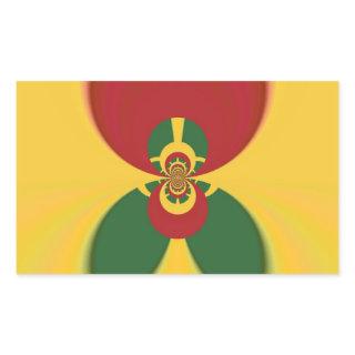 Rasta Colors Abstract Art Print Rectangular Sticker