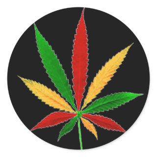 Rasta Leaf Round Sticker