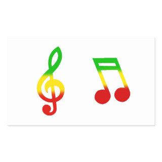 Rasta Note and Treble Clef Rectangular Sticker