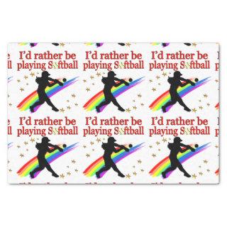 RATHER BE PLAYING SOFTBALL TISSUE PAPER