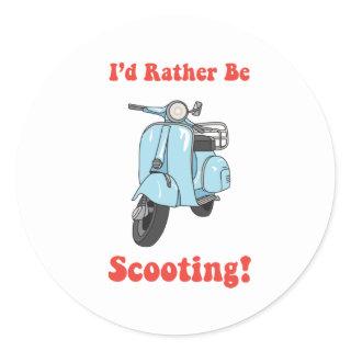 Rather Be Scooting Classic Round Sticker