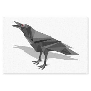 Raven Geometric Cubist Black and White Triangles Tissue Paper