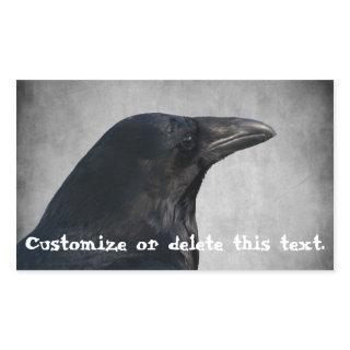 Raven Glamour Shot; Customizable Rectangular Sticker