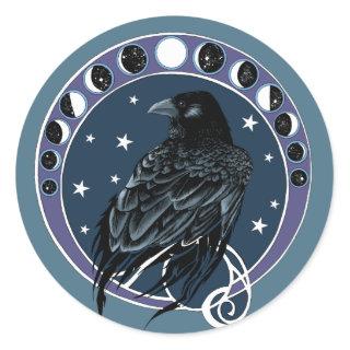 Raven Moon Classic Round Sticker