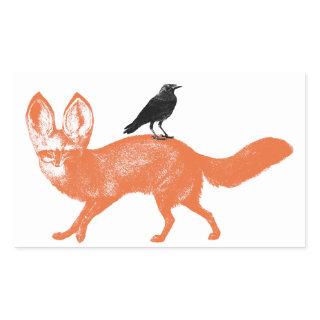 Raven Sits On Fox Stickers