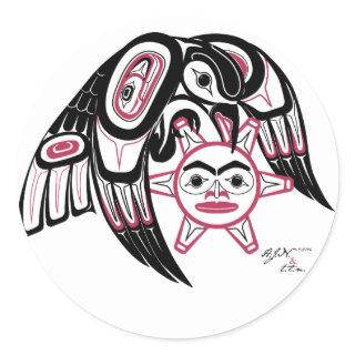 Raven Stealing the Sun Classic Round Sticker