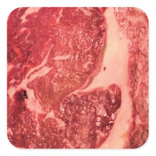 Raw Meat Ribeye Steak Square Sticker