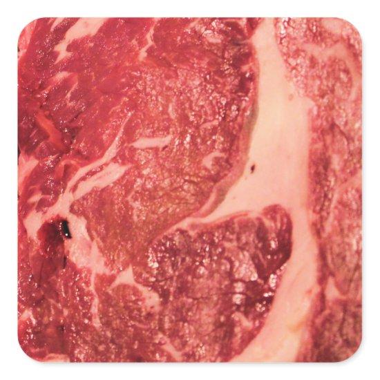 Raw Meat Ribeye Steak Square Sticker