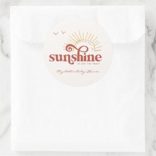 Ray of Sunshine | Boho Baby Shower   Classic Round Sticker