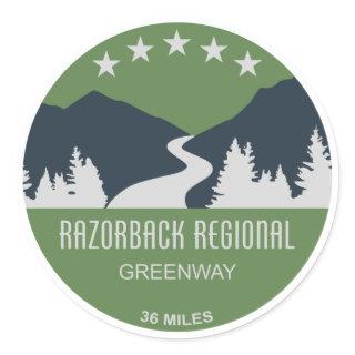 Razorback Regional Greenway Classic Round Sticker