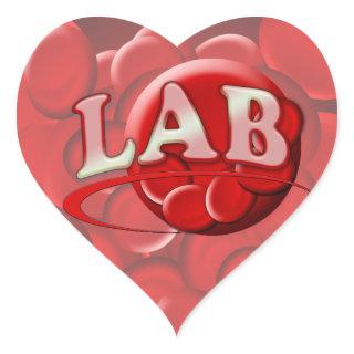 RBC LABORATORY LOGO RED BLOOD CELLS HEART STICKER