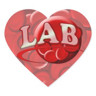 RBC LABORATORY LOGO RED BLOOD CELLS HEART STICKER