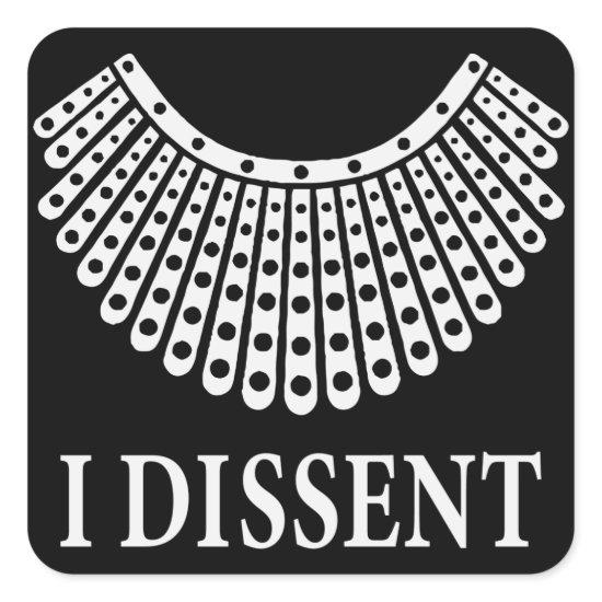 RBG Dissent Collar Square Sticker