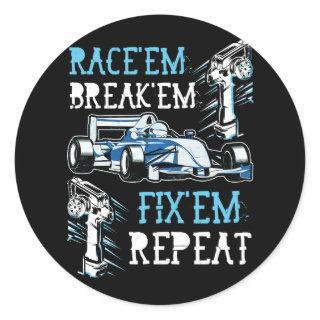RC Car Remote Control Racing Race Them Breack Them Classic Round Sticker
