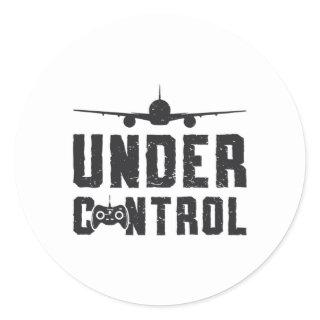 RC Plane Under Control Pilot Airplane RC Planes Classic Round Sticker