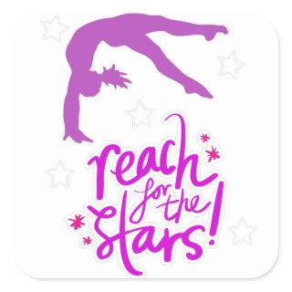 Reach for the Stars Gymnastics Tumbling  Square Sticker