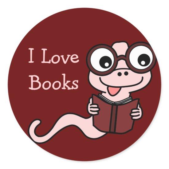 Read a Book Month: I Love Books Classic Round Sticker