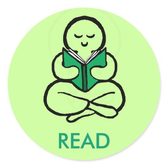 Read green version classic round sticker