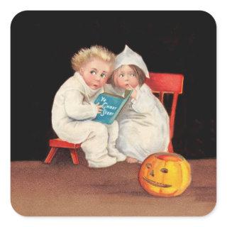 Read Scary Story Square Sticker