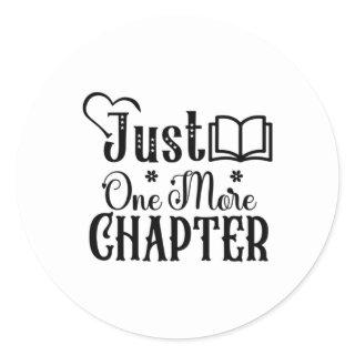 Reading Art Just One More Chapter Classic Round Sticker