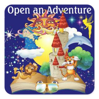 Reading - Open an Adventure - SRF Square Sticker