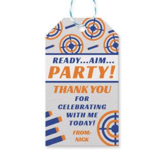 Ready, Aim, Party! Nerf Gun Themed Birthday Party Gift Tags